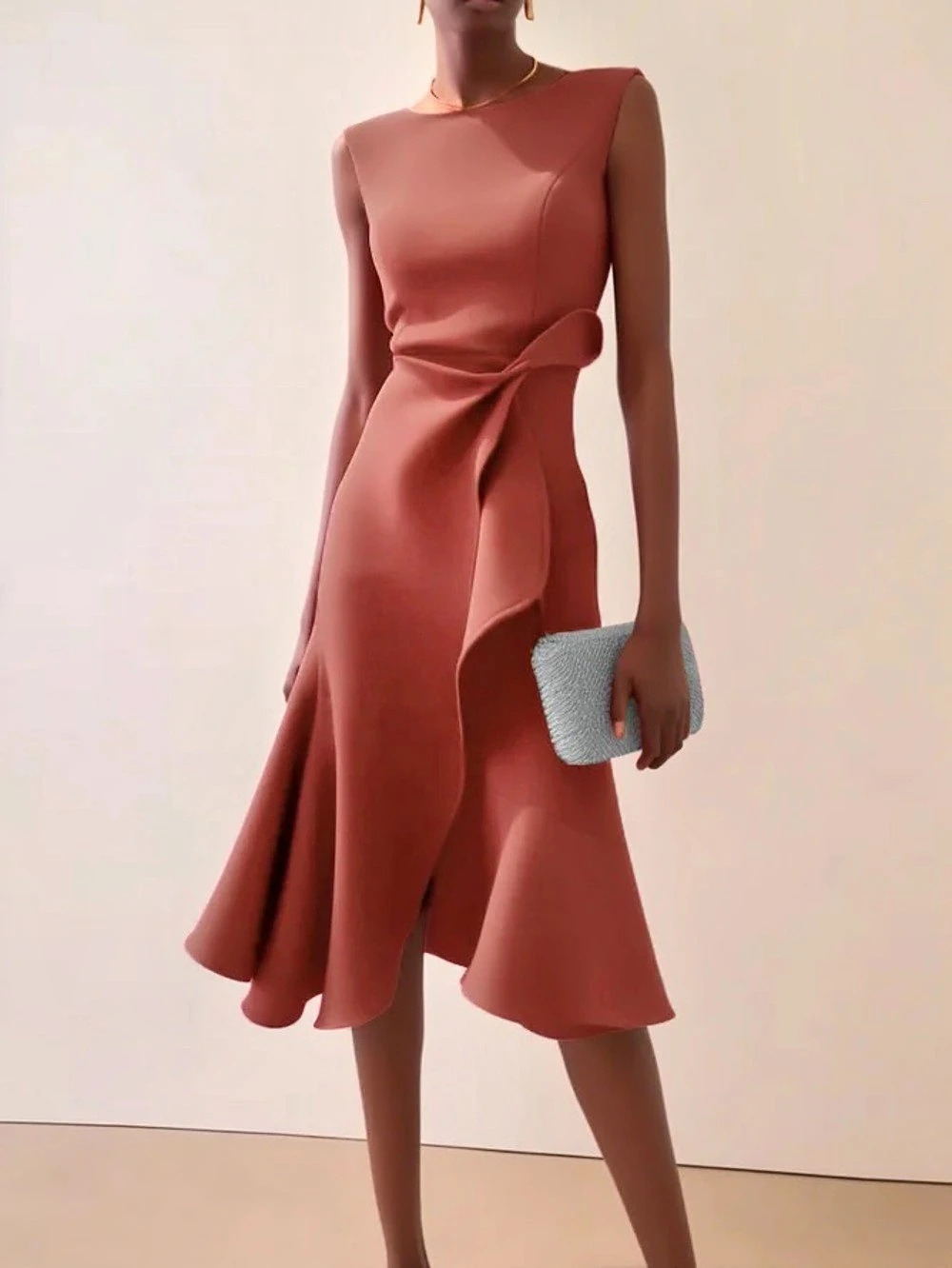 FEHAUTE Midi Dress in Pink NWT
